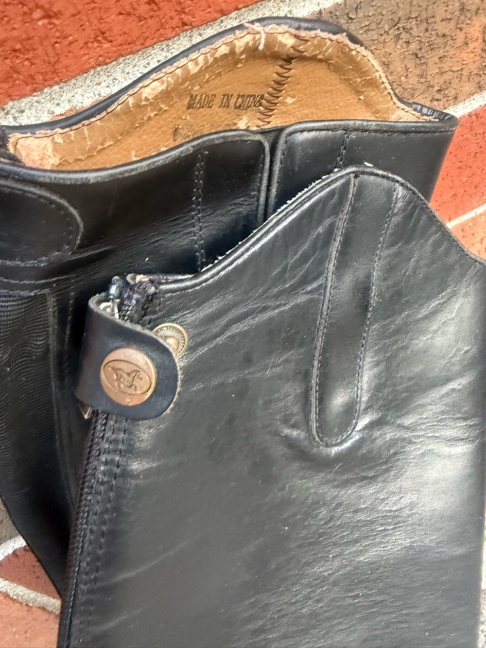 Tall Black Leather Riding-Style Heeled Boots - Picture 2 of 8